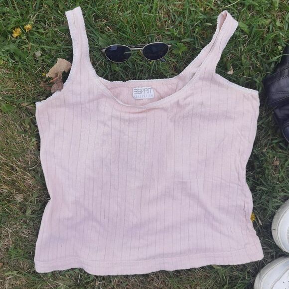 Vintage 90s ESPRIT Crop Spaghetti Strap Tank Top - Picture 1 of 3